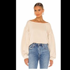Free People Roses Sweatshirt in Sand